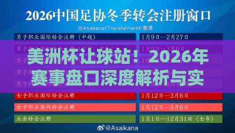 美洲杯让球站！2026年赛事盘口深度解析与实战技巧